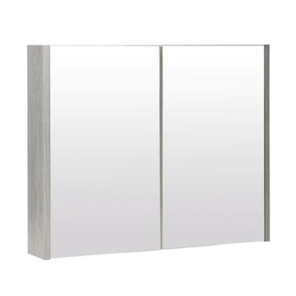 Silver Oak Mirror Bathroom Cabinet 80cm Wide